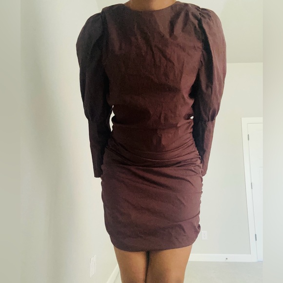 Asos Brown Ruched  Dress - Picture 2 of 5